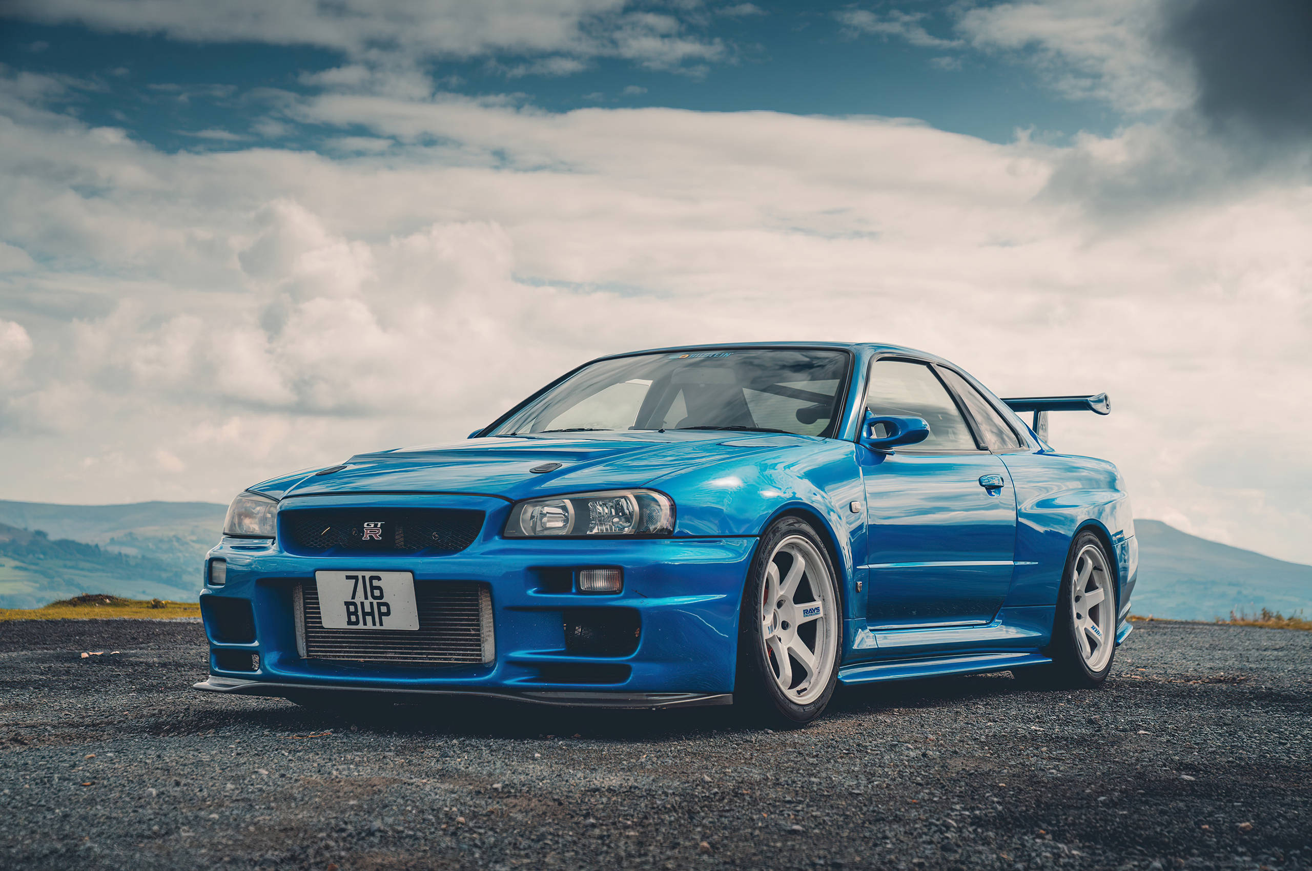 Turkis Nissan Skyline GTR R34 Bakgrunner