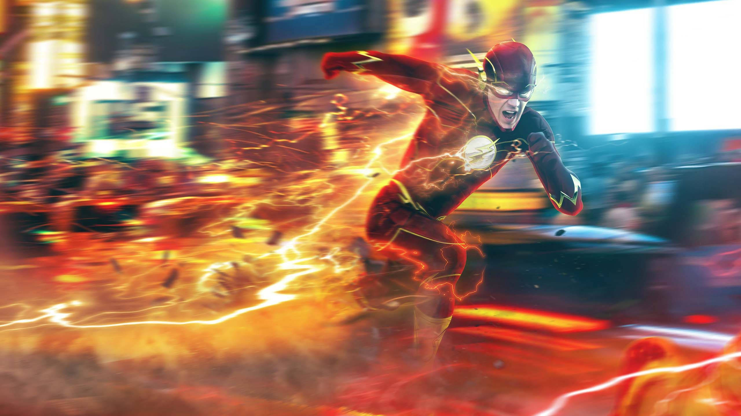 TV 4K The Flash Oransje Estetisk Speed Force Bakgrunner