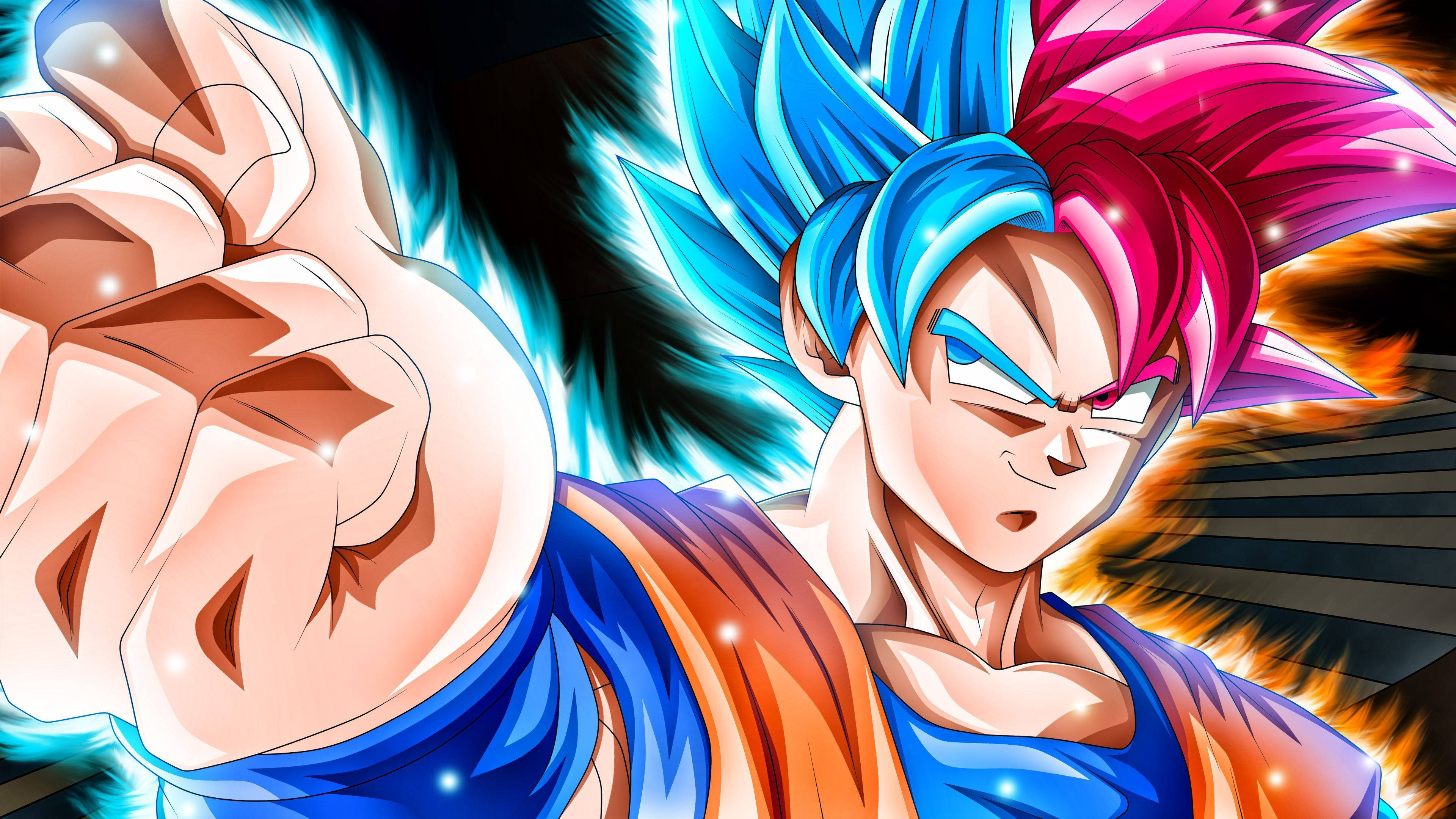 Ultra Instinct Blå Goku DBZ 4K Bakgrunner