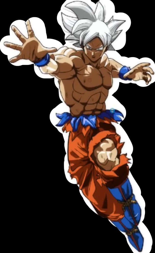 Ultra Instinct Goku i actionposisjon Bakgrunner