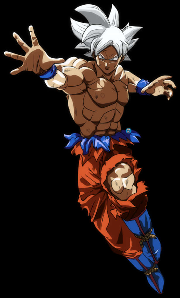 Ultra Instinct Goku i actionpositur Bakgrunner