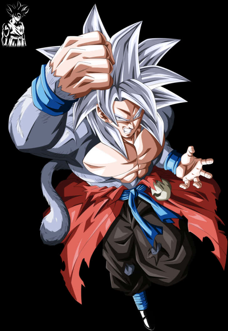 Ultra Instinct Goku i kraftfull positur Bakgrunner