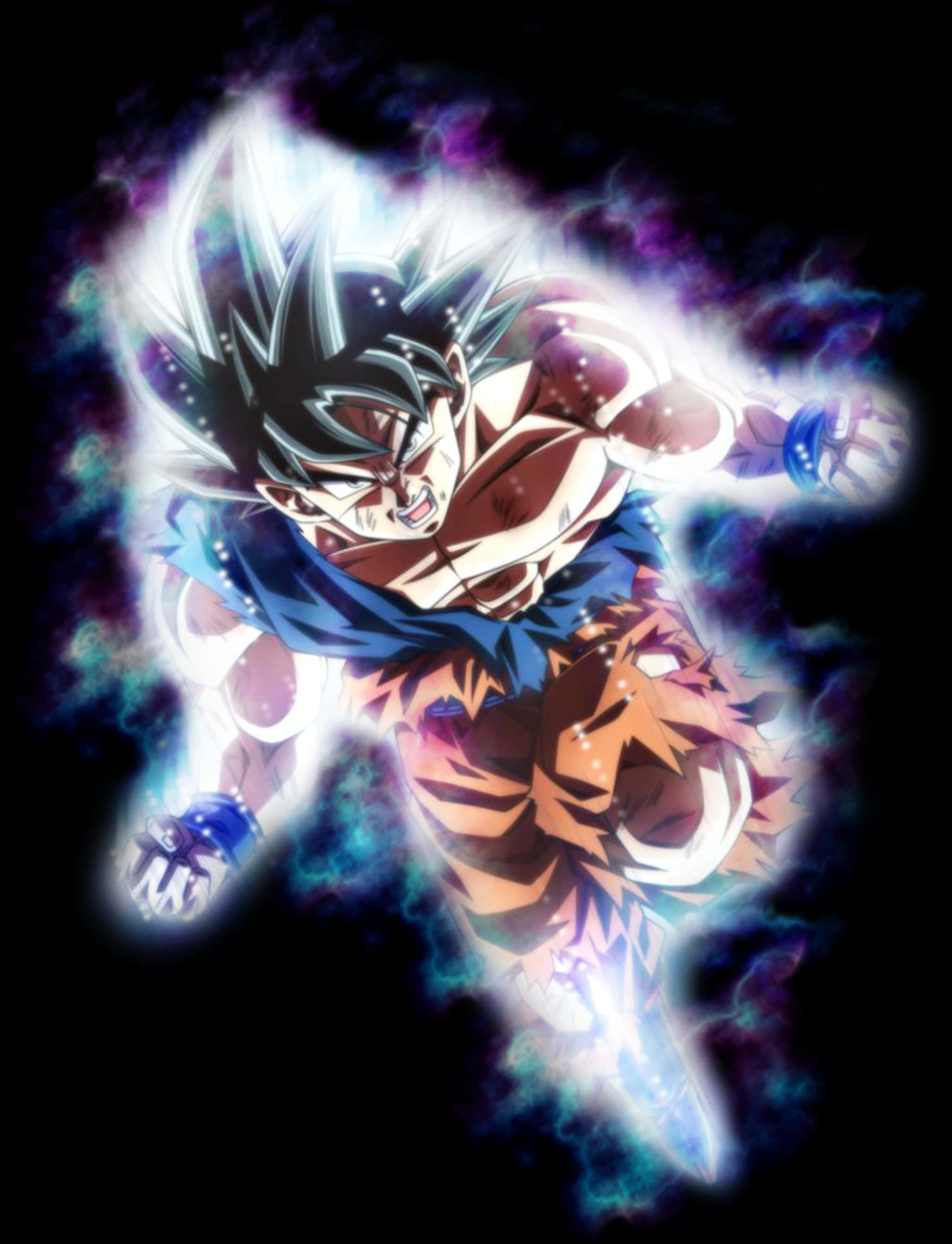 Ultra Instinct Goku kraftfull aura Bakgrunner