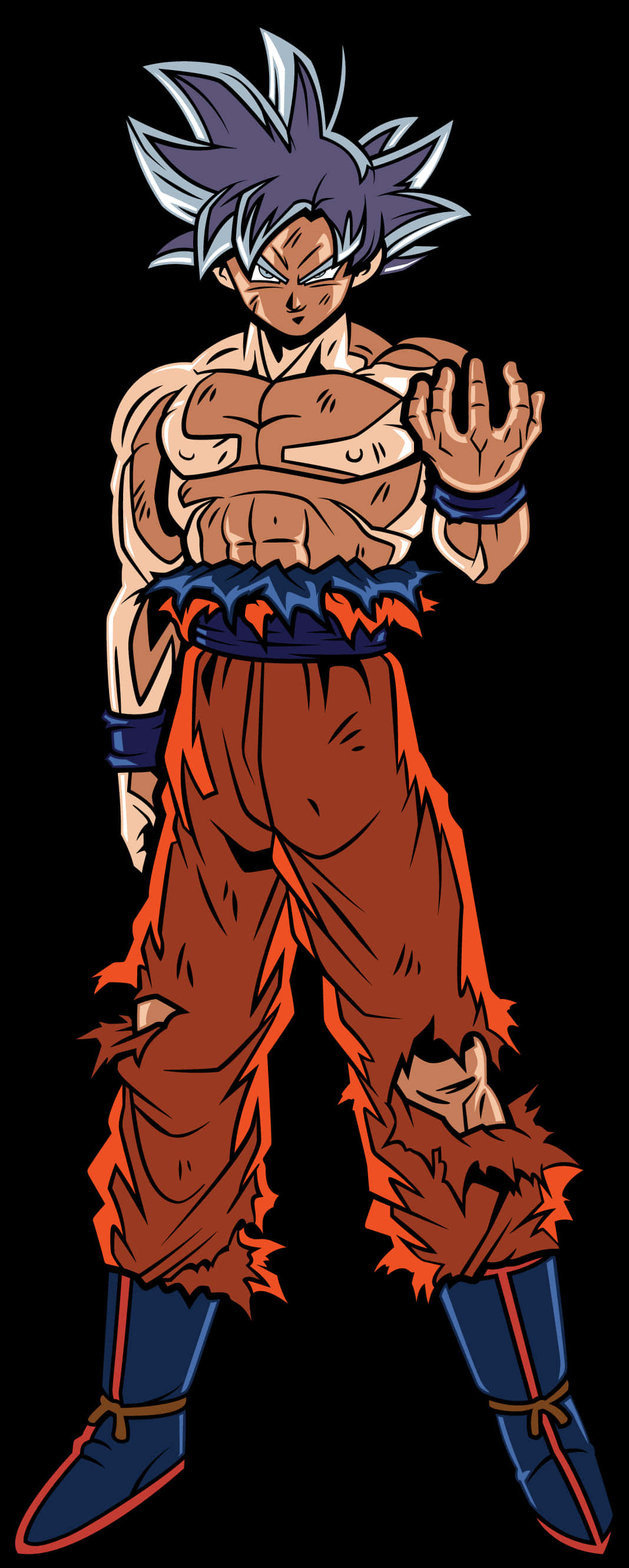 Ultra Instinct Goku positur Bakgrunner