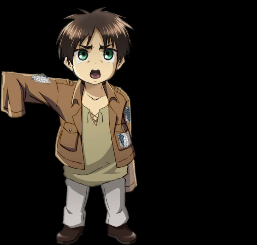 Ung animekarakter med overrasket uttrykk Bakgrunner