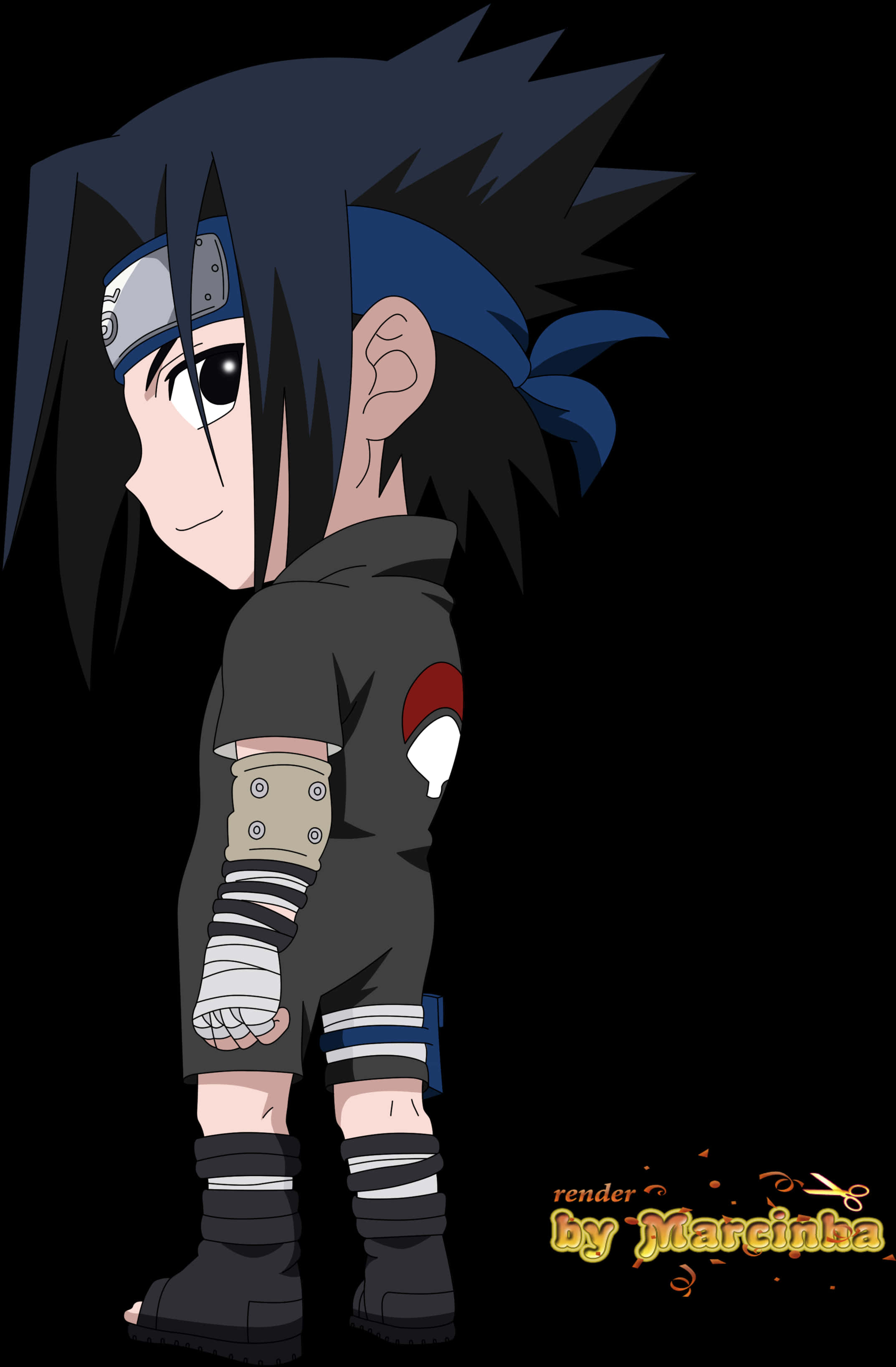 Ung Sasuke Uchiha animefigur Bakgrunner