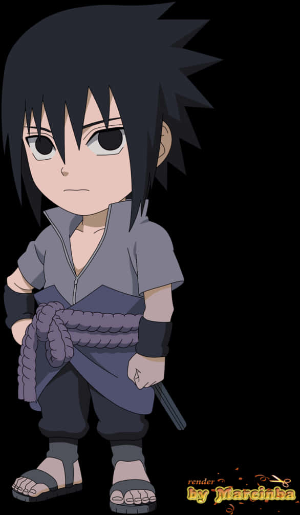 Ung Sasuke Uchiha-render Bakgrunner