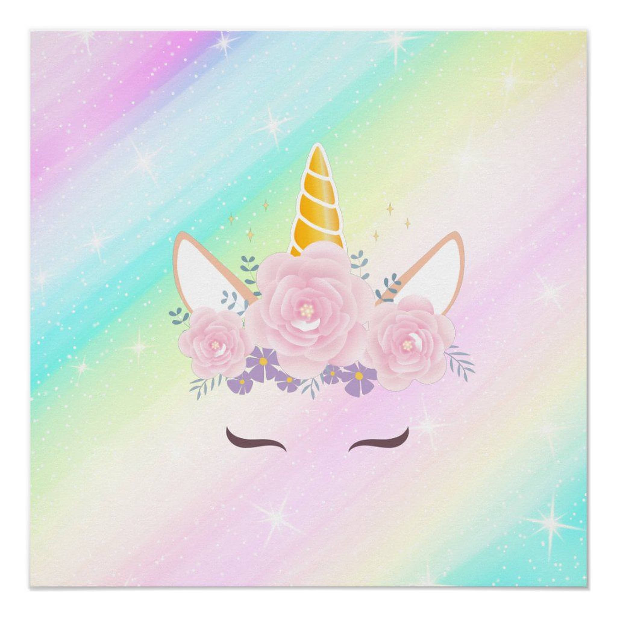 Unicorn-ansikt med pastellregnbue Bakgrunner