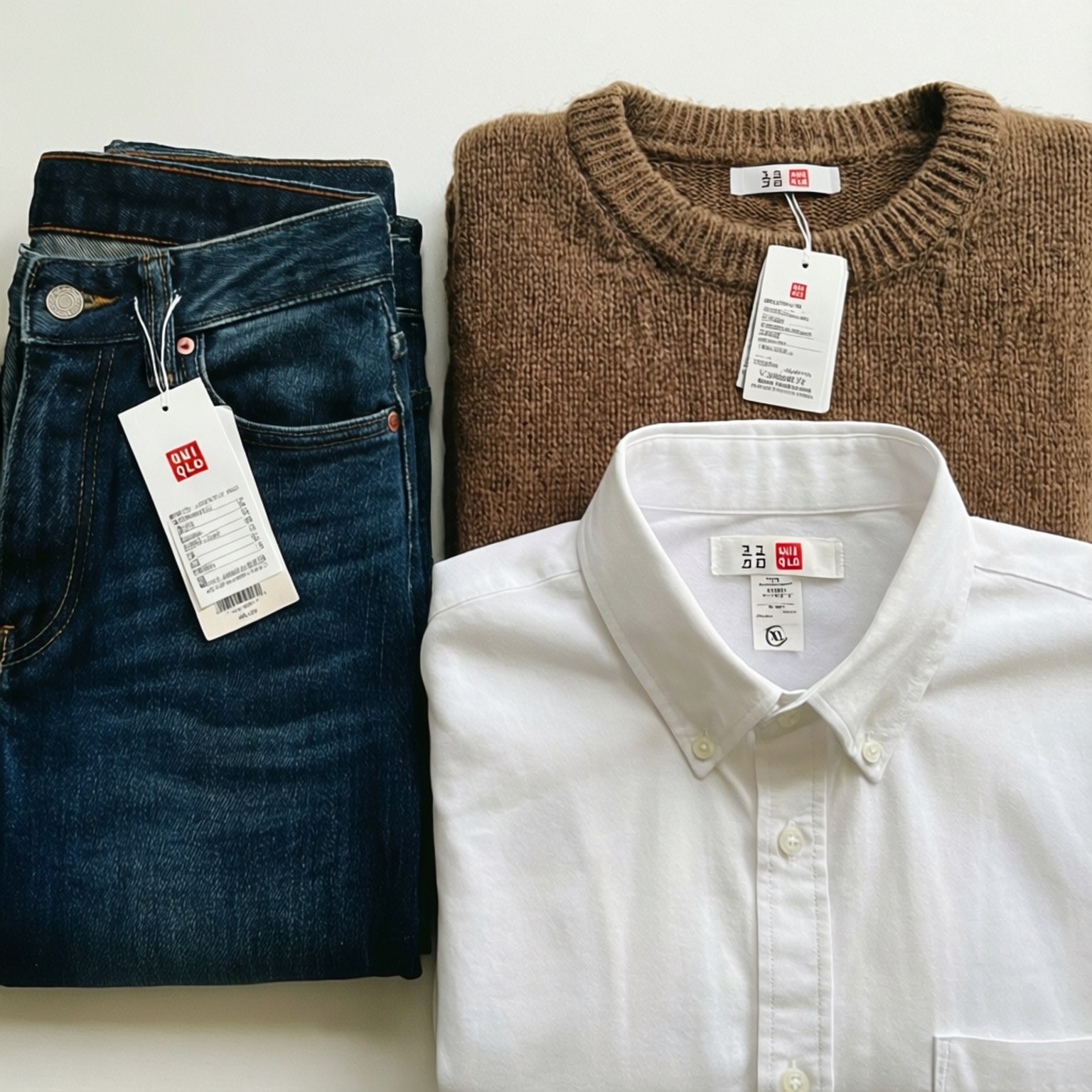 Uniqlo flat lay Bakgrunner