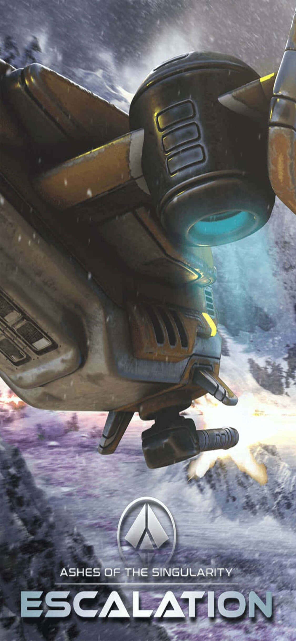 Utforsk de fantastiske intergalaktiske bildene i spillet Ashes of the Singularity på din iPhone X Bakgrunner