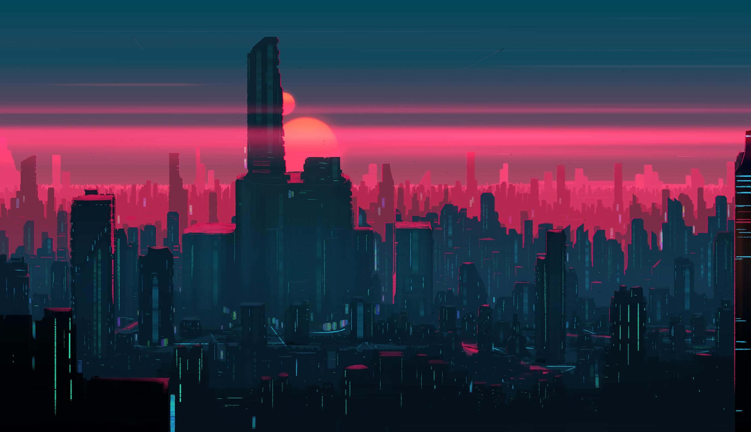 Utforsk de livlige fargene i Neon City. Bakgrunner