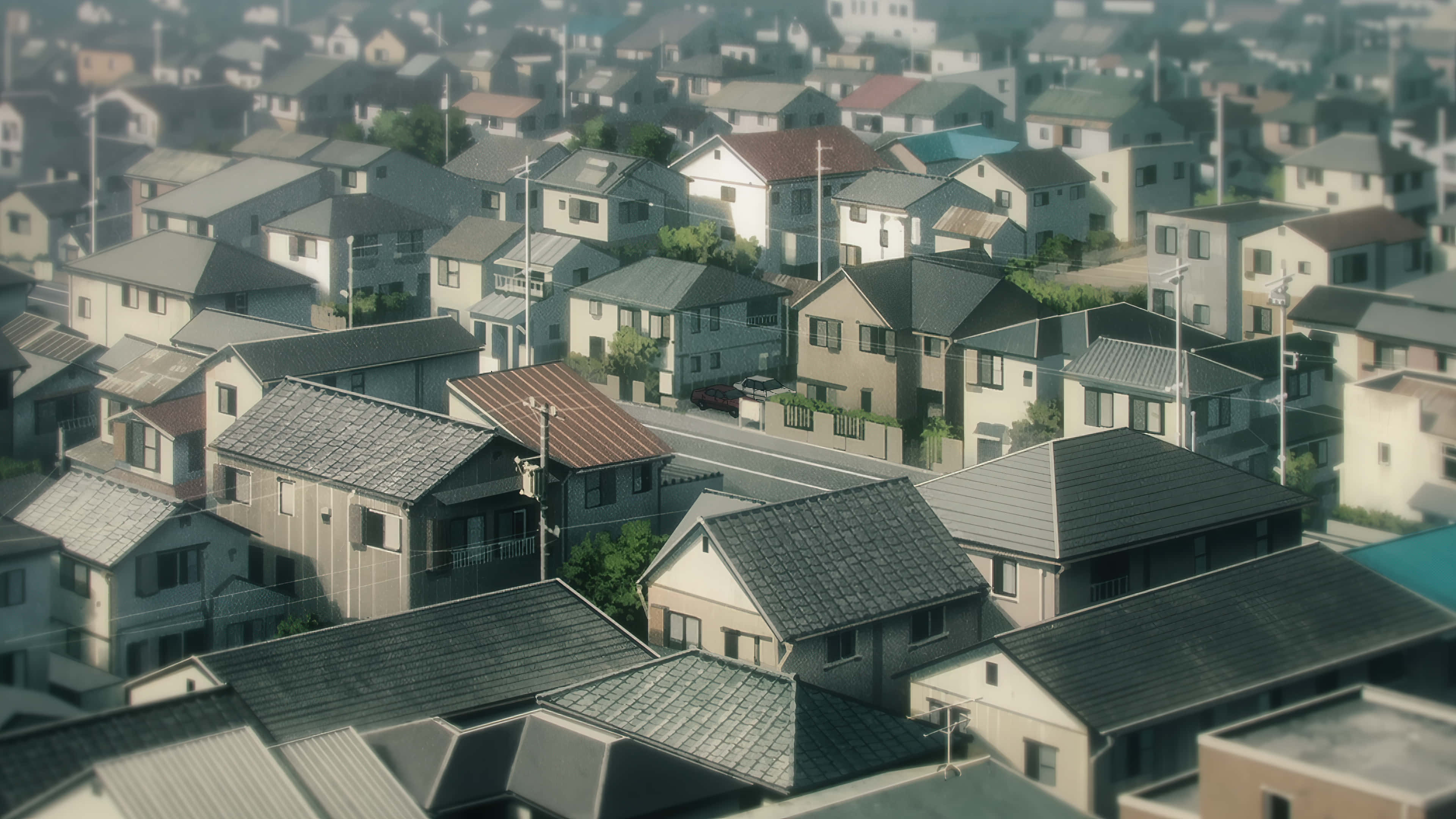 Utforsk den fargerike animebyen! Bakgrunner
