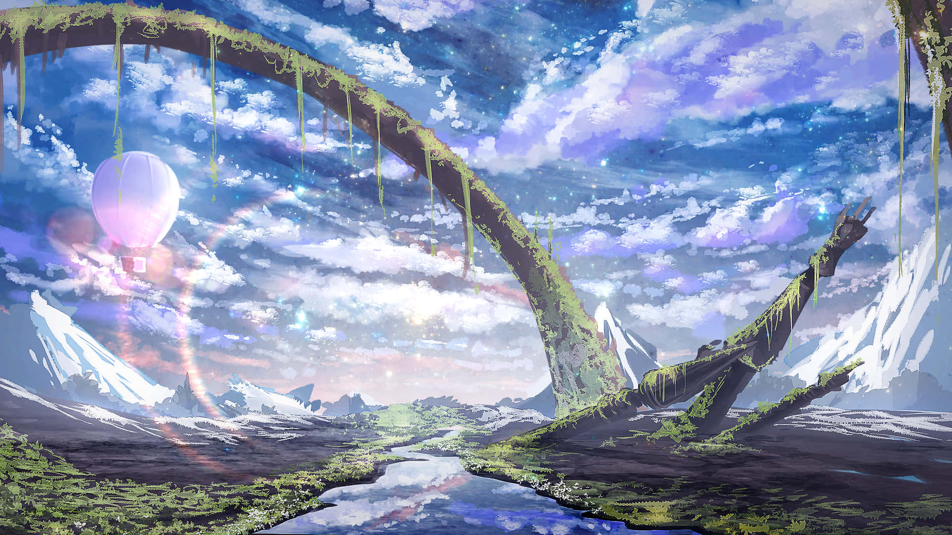 Utforsk det fargerike anime-landskapet Bakgrunner
