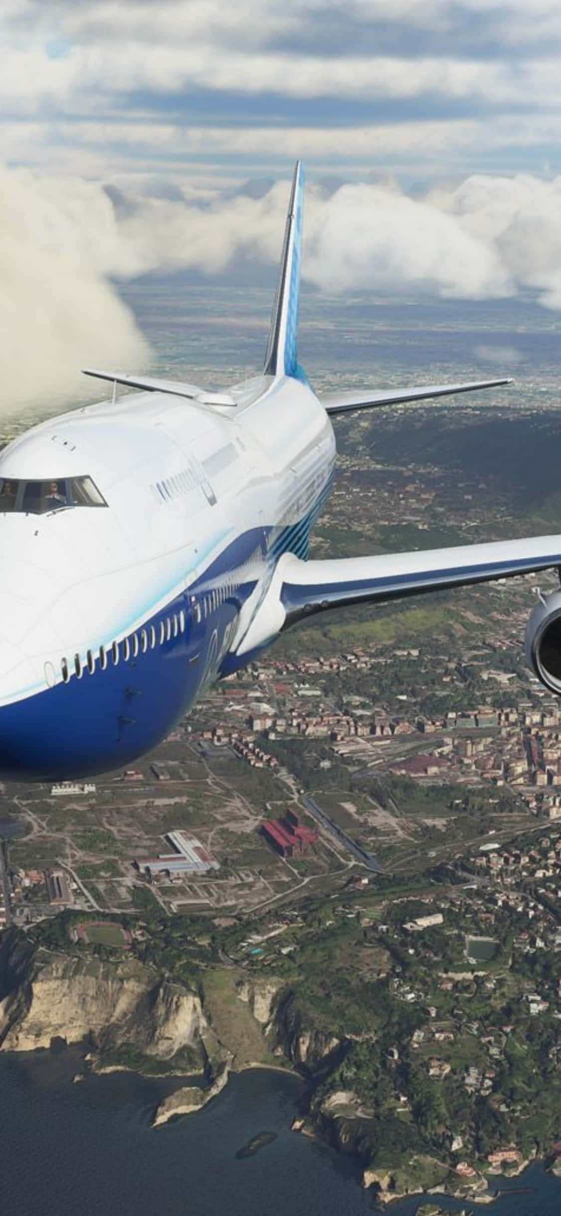 Utforsk himmelen med Microsoft Flight Simulator på den revolusjonerende iPhone XS Bakgrunner