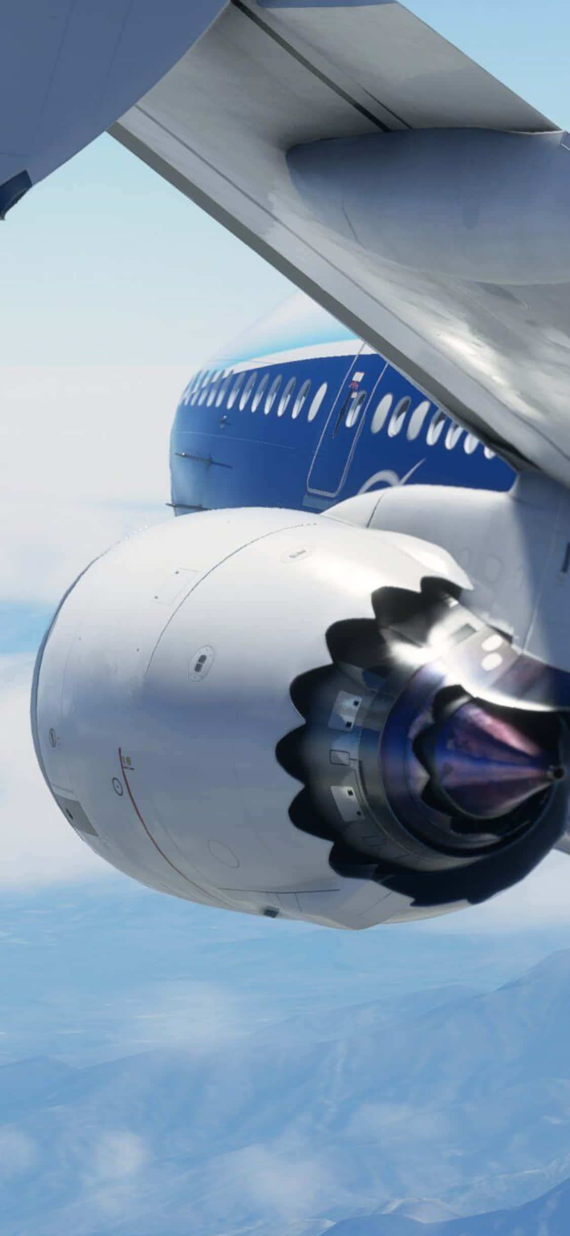 Utforsk himmelen i Microsoft Flight Simulator på iPhone XS Bakgrunner