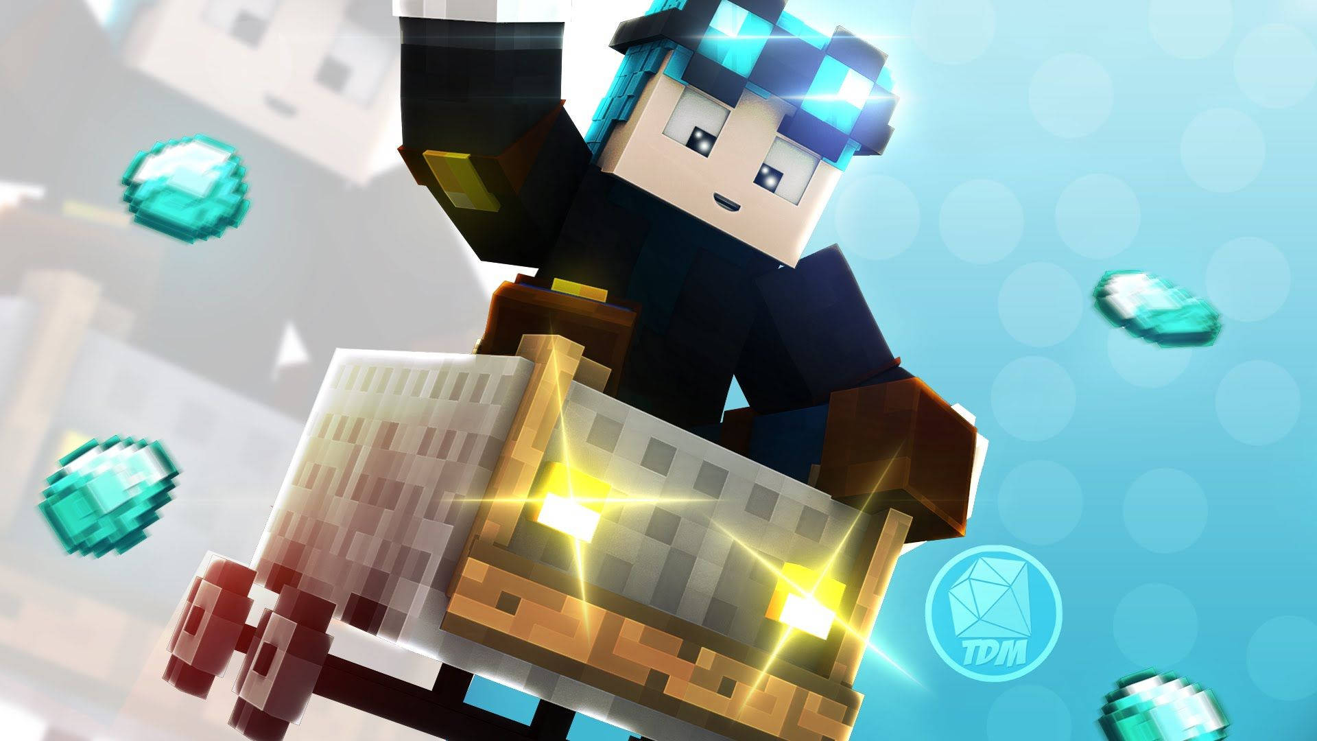 Minecraft Speedart gruvevogn bakgrunn
