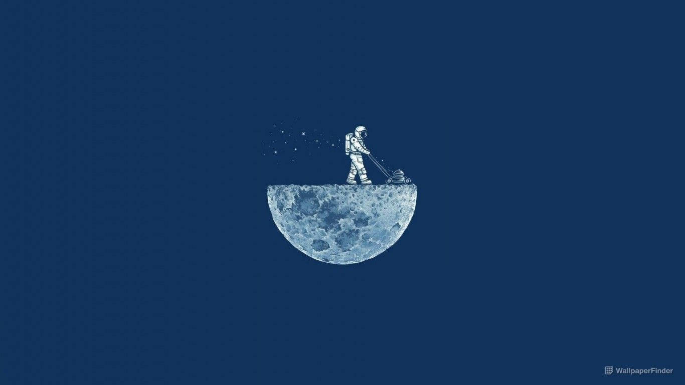 Minimalistisk måne og astronaut bakgrunn