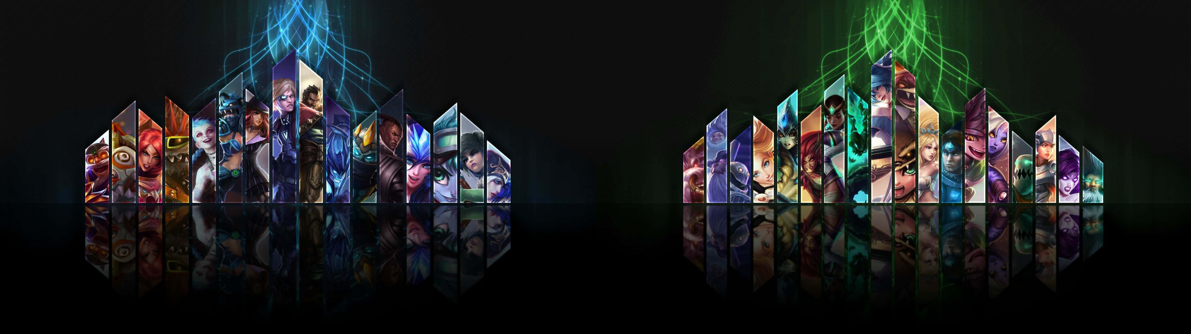 Utløs episke eventyr i League Of Legends: Dual Screen Bakgrunner