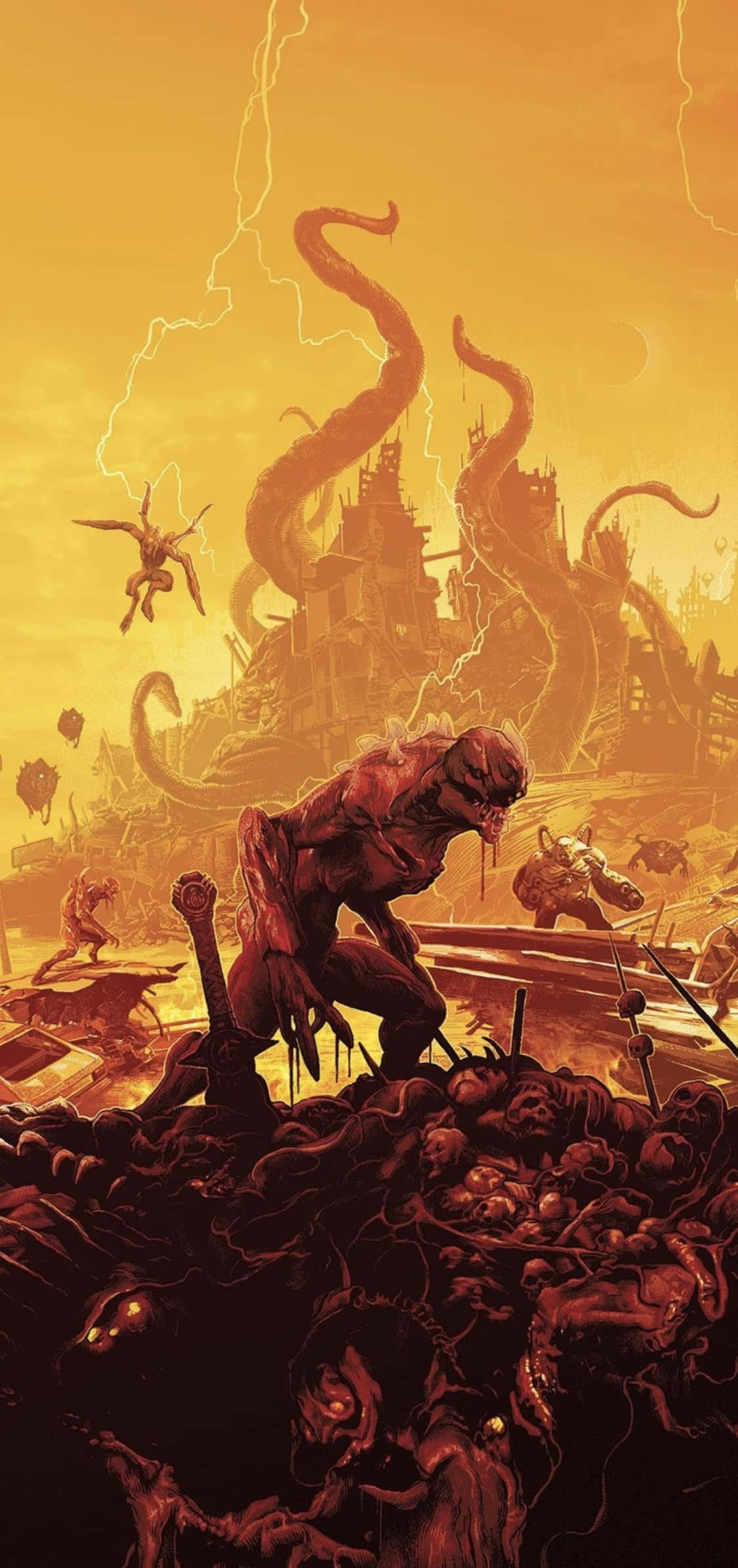 Utnytt kraften til DOOM Slayer for å kjempe deg gjennom underverdenen Bakgrunner