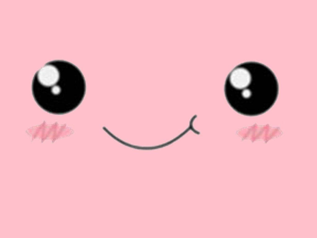 Søtt rosa ansikt kawaii-bakgrunn.