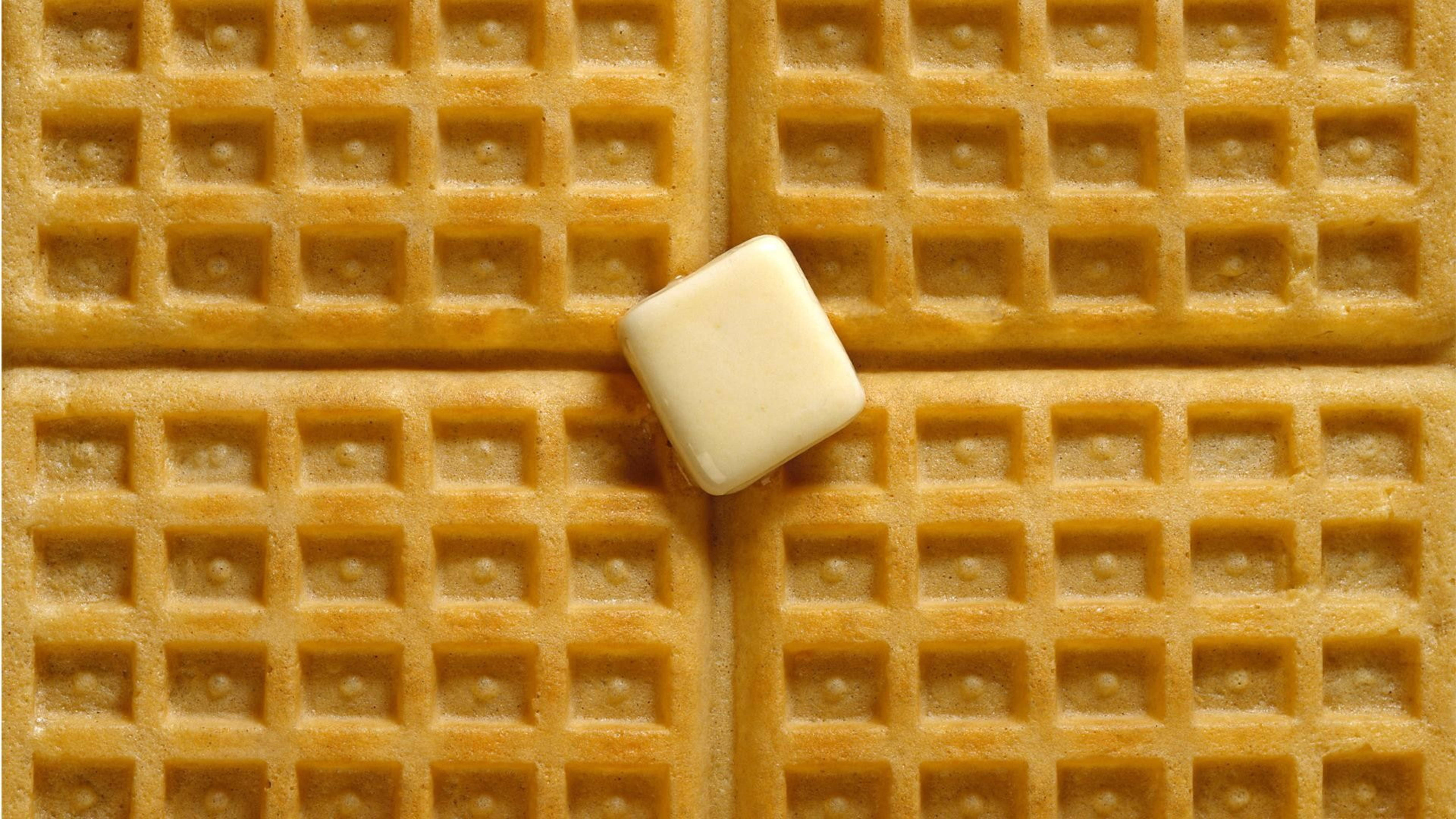 Vaffel med smør – flat lay Bakgrunner
