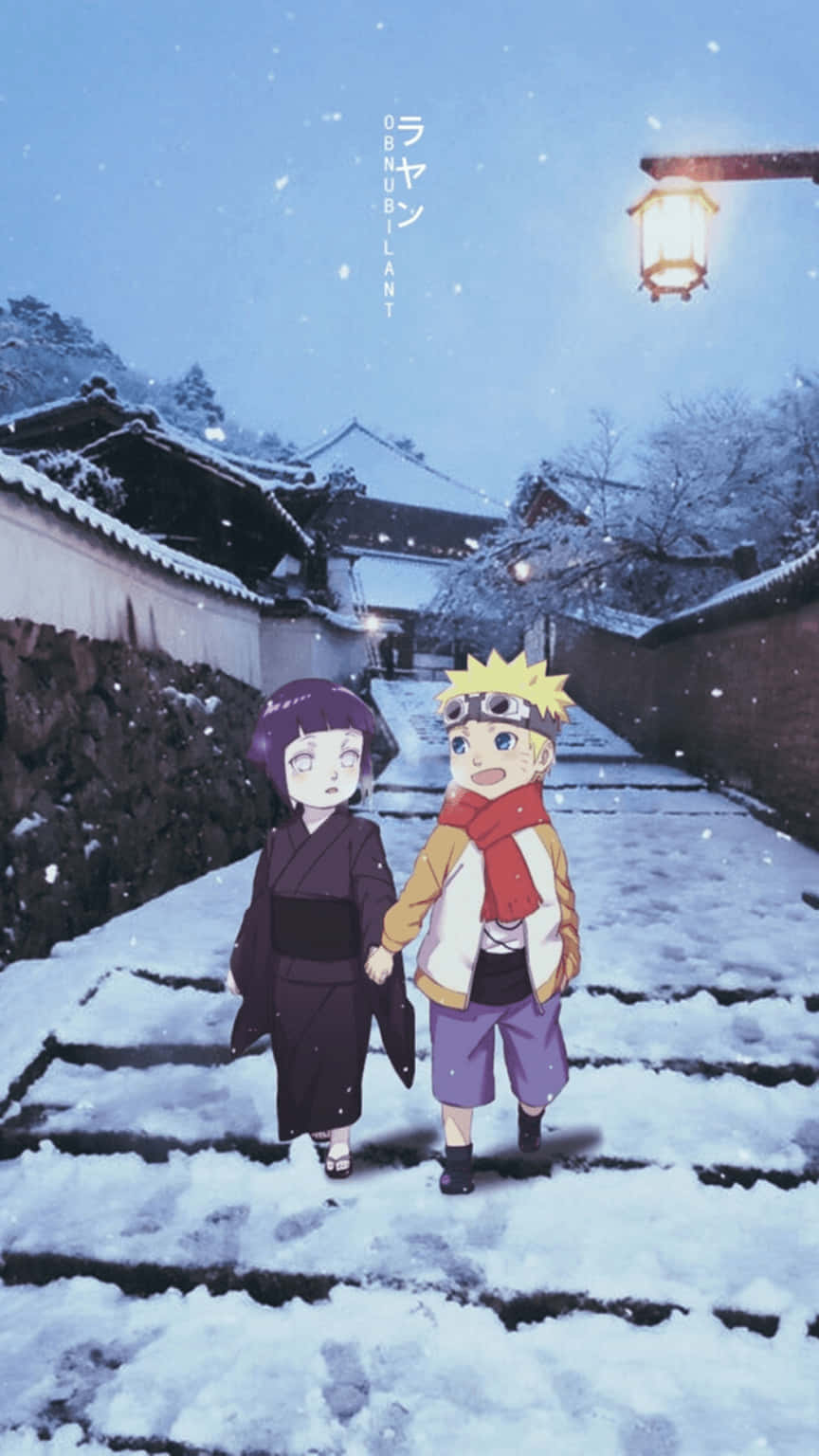 Vakker estetisk Hinata og Naruto-telefon Bakgrunner