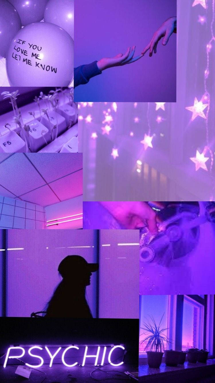 Vakker pastelllilla Tumblr-collage Bakgrunner