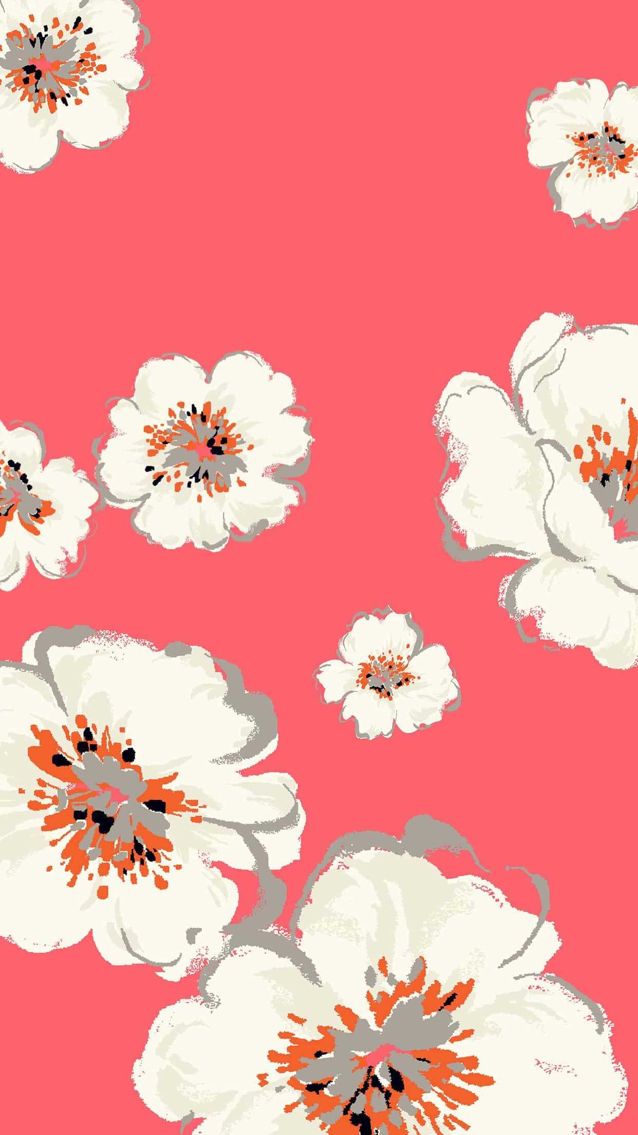 Vakkert designet blomstermønster iPhone-bakgrunn Bakgrunner