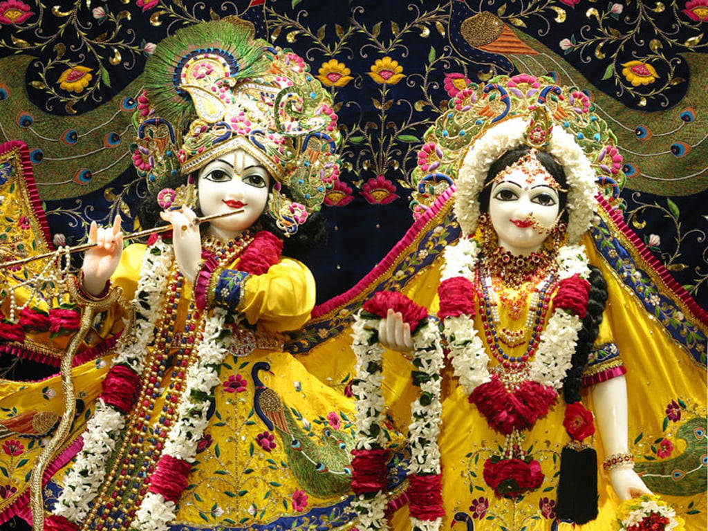 Vakre Krishna og Radha gudefigurer Bakgrunner