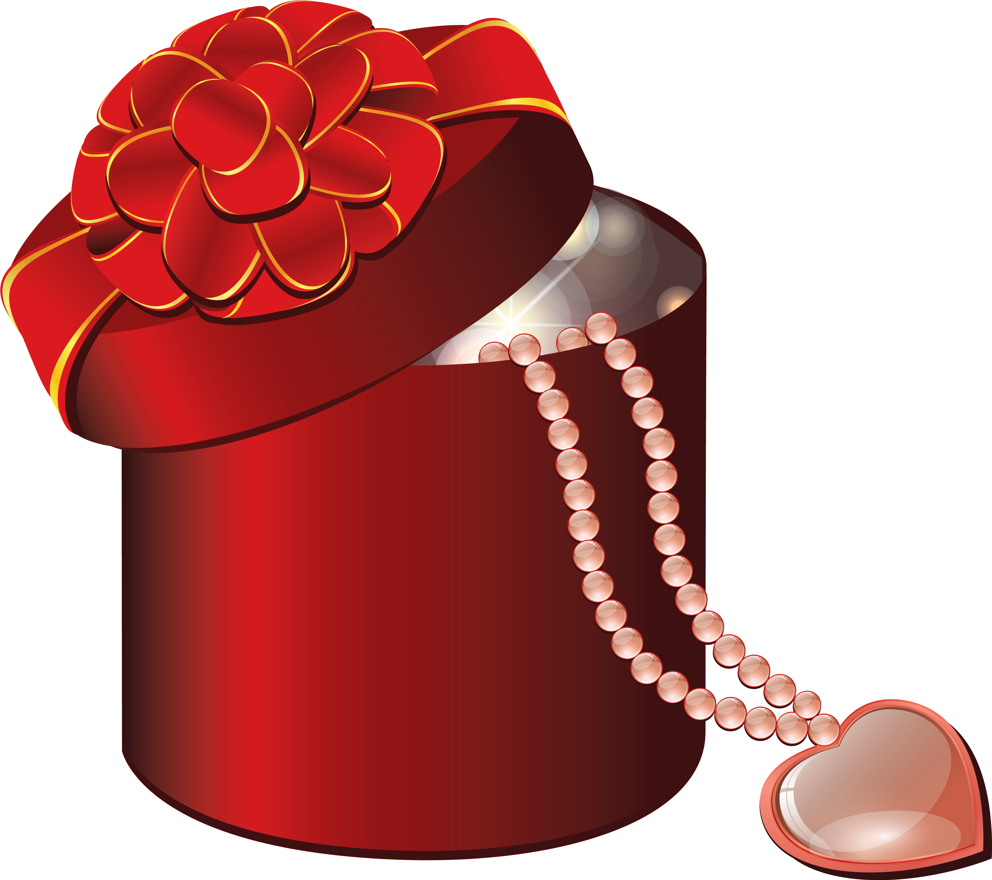 Valentine-gaveeske og perlekjede Bakgrunner