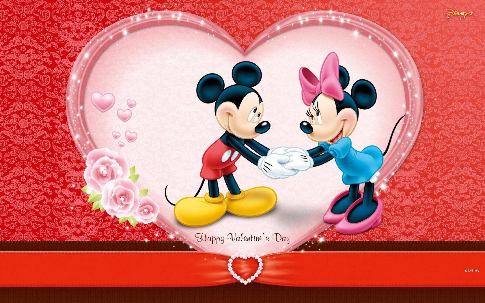 Valentines Mickey Mouse Disney-kunst Bakgrunner