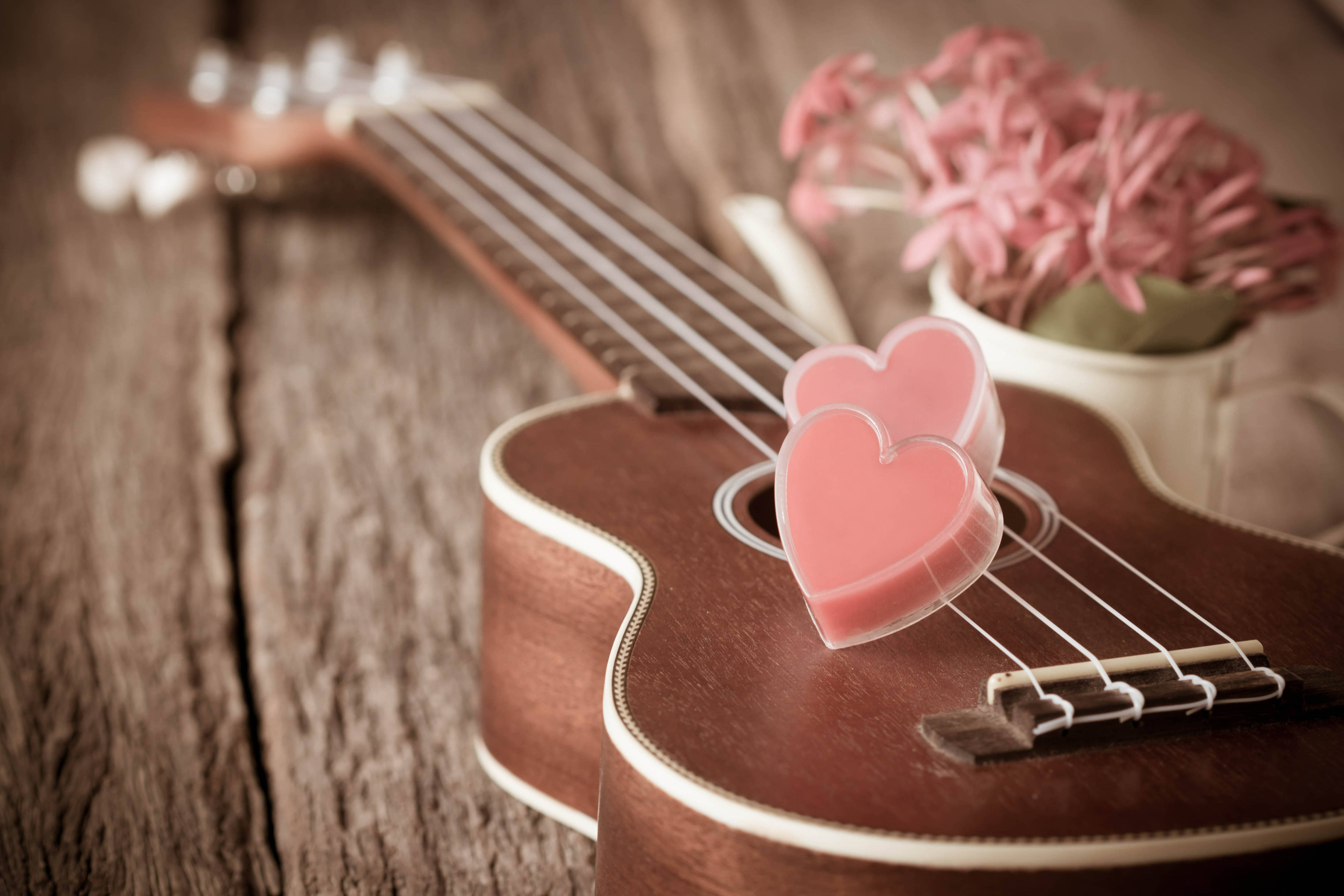 Valentinsdag Ukulele Bakgrunner