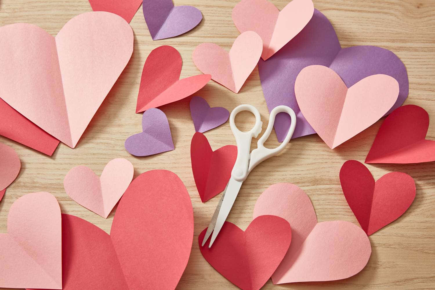 Valentinsdags hjerte papirkutt bilde Bakgrunner