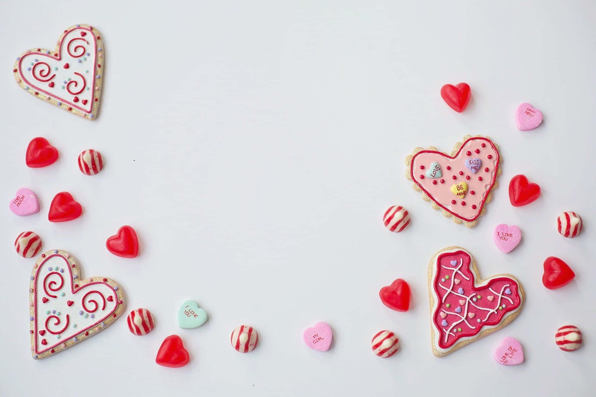 Valentinsdagskjeks på hvit bakgrunn Bakgrunner