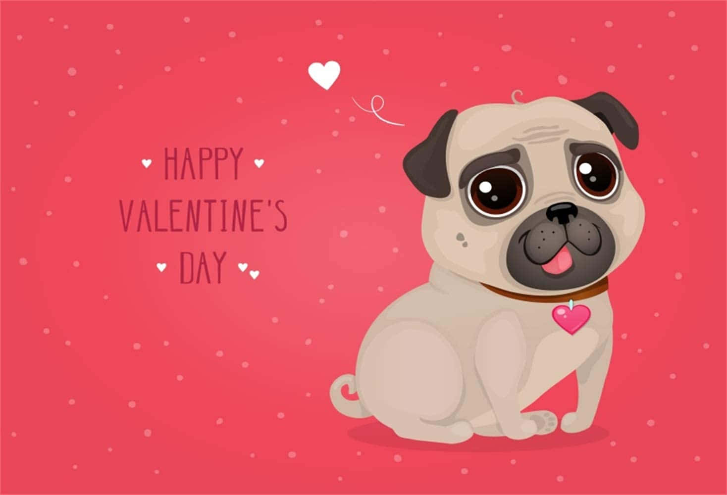 valentinsdagskort med en mops Bakgrunner