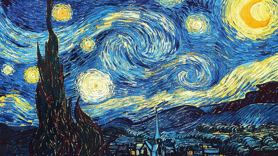 Van Gogh Blått Maleri Bakgrunner
