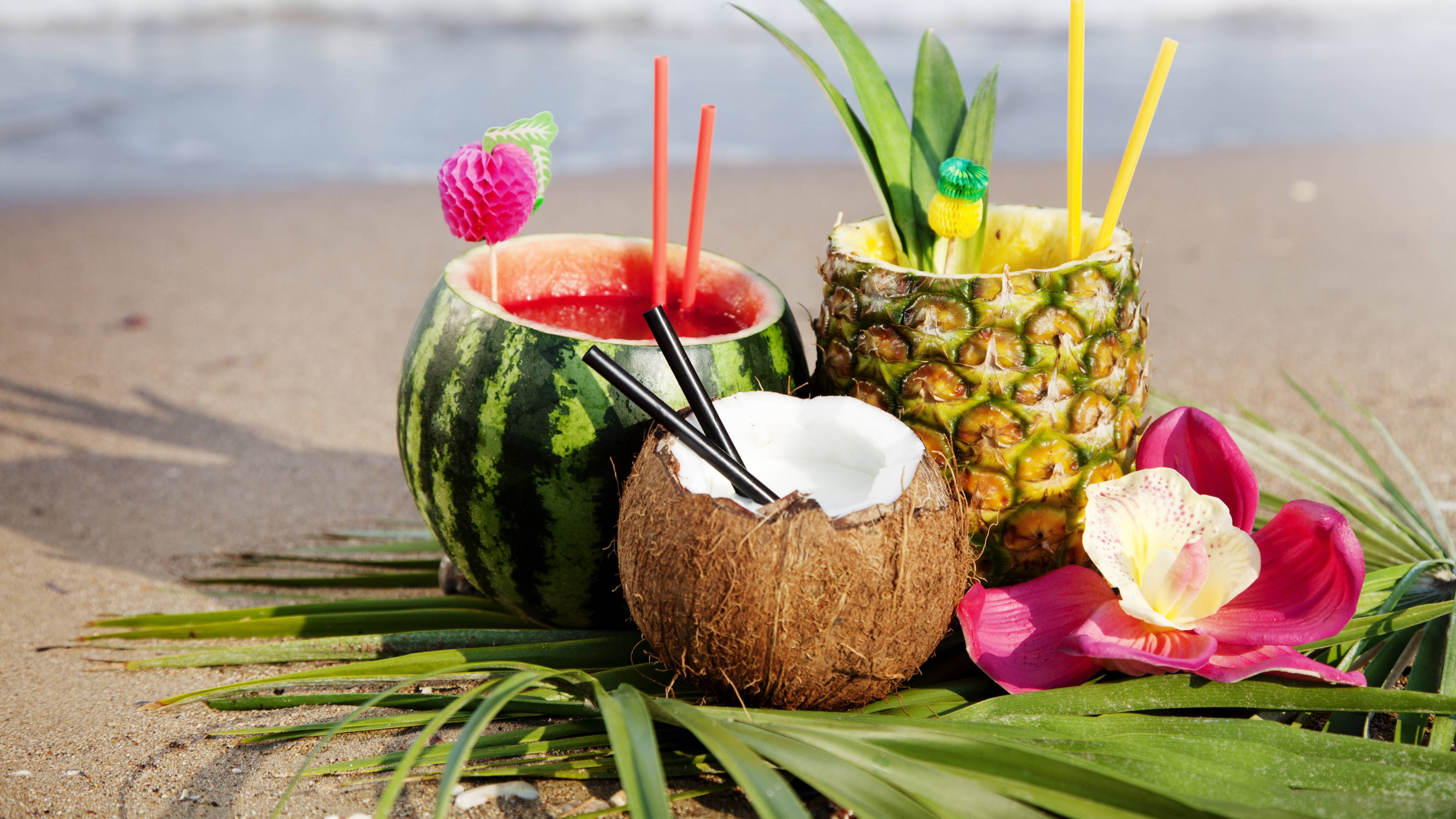 Vannmelon, ananas og kokos – tropiske drinker Bakgrunner