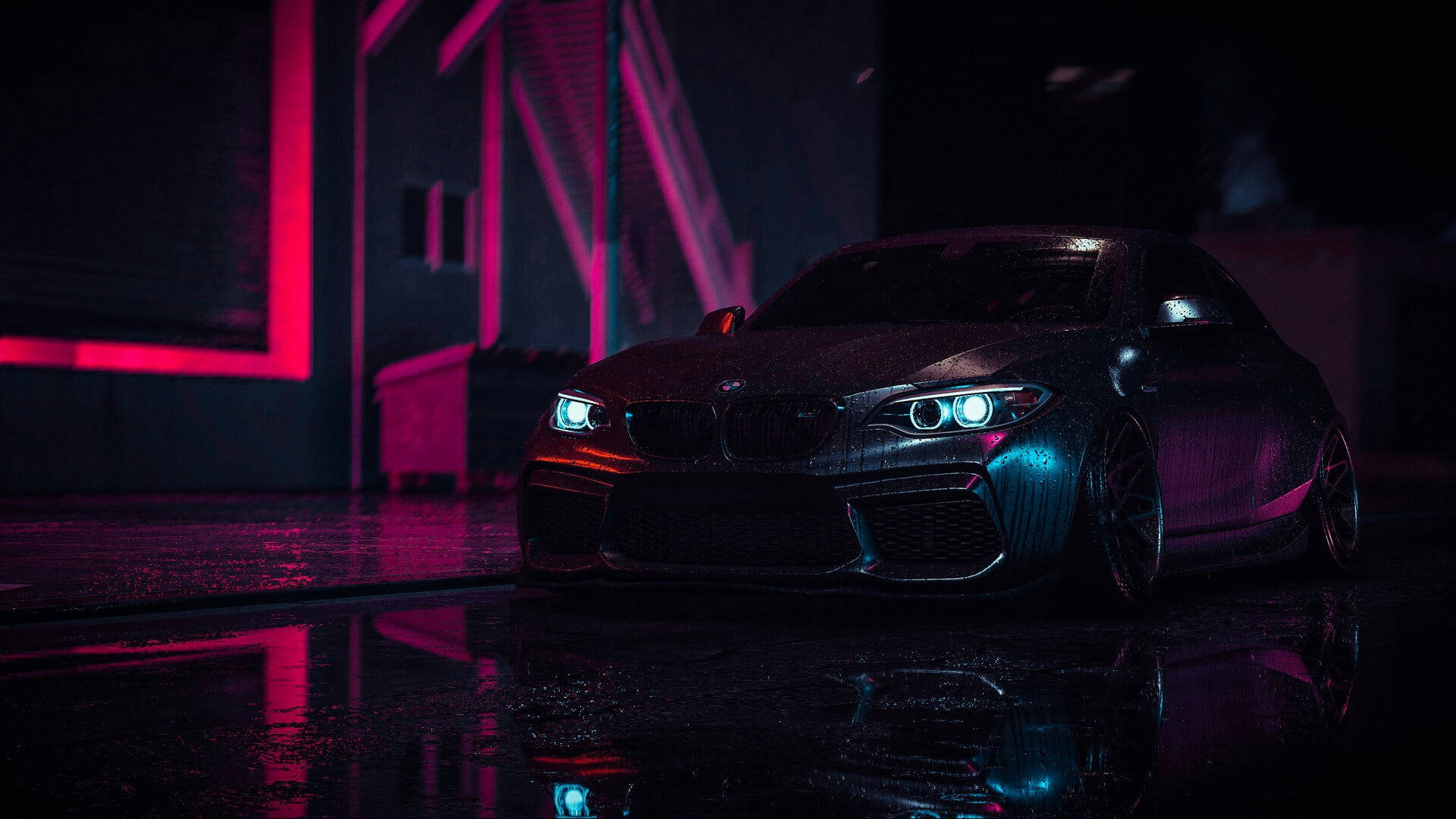 Våt svart BMW Laptop Bakgrunner