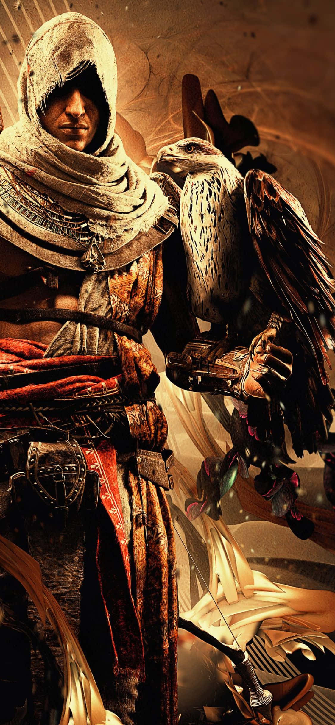 Velg din skjebne og led Brorskapet med iPhone X Assassin's Creed Origins-bakgrunnen. Bakgrunner