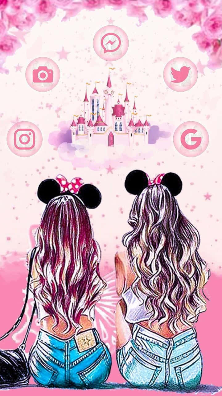Vennskap Tegneseriejenter Disneyland Slott Bilde Bakgrunner