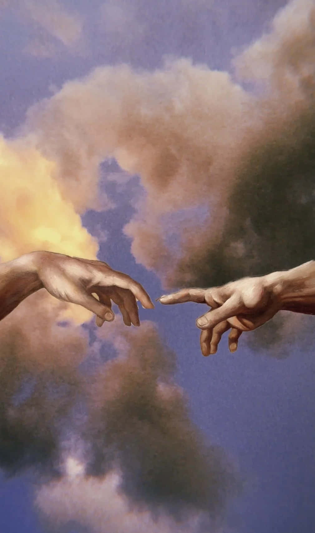 Vertikal skapelse av Adam 4K fingerdetalj Bakgrunner