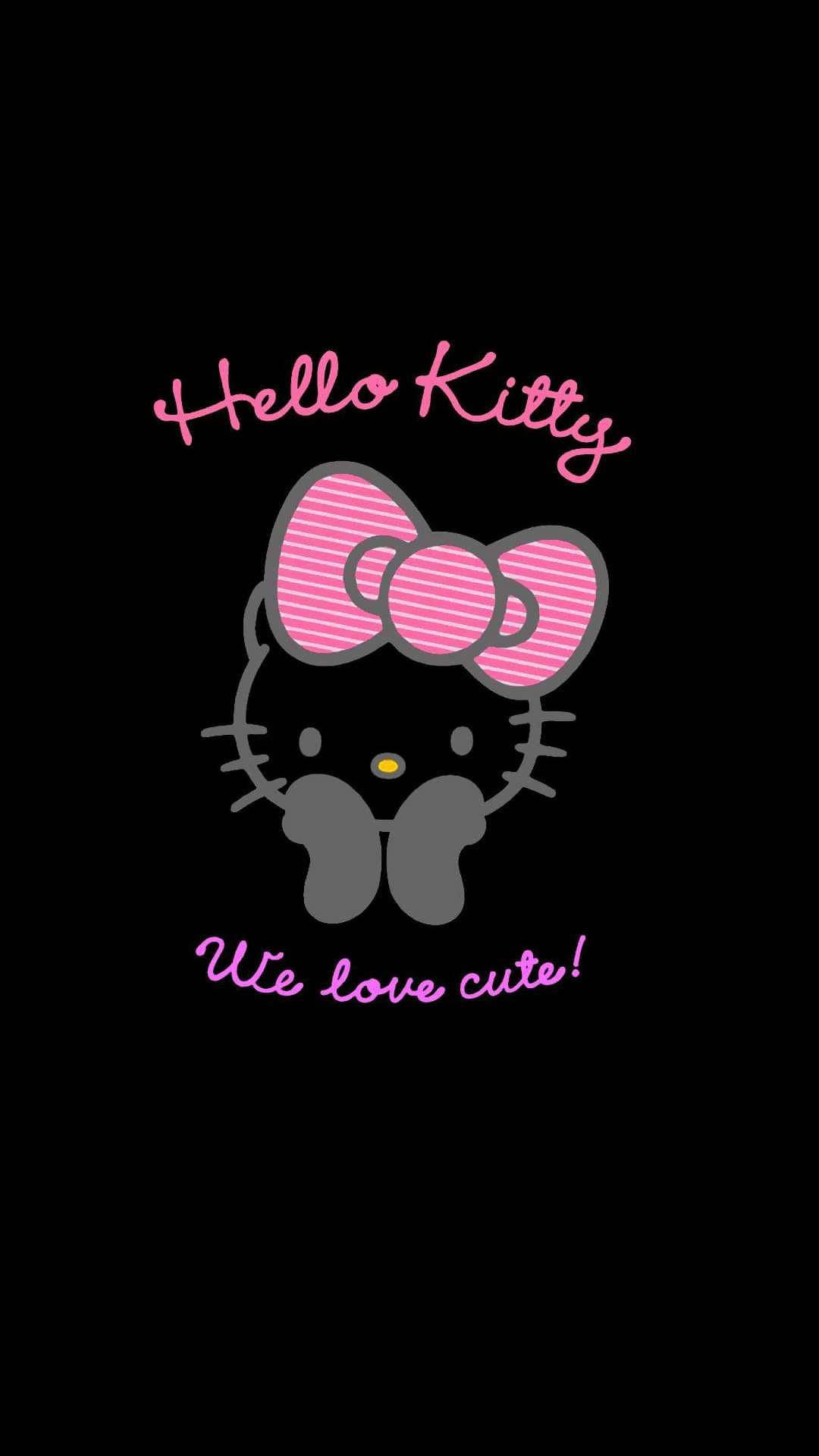 Vi Elsker Søte Svarte Hello Kitty Bakgrunner