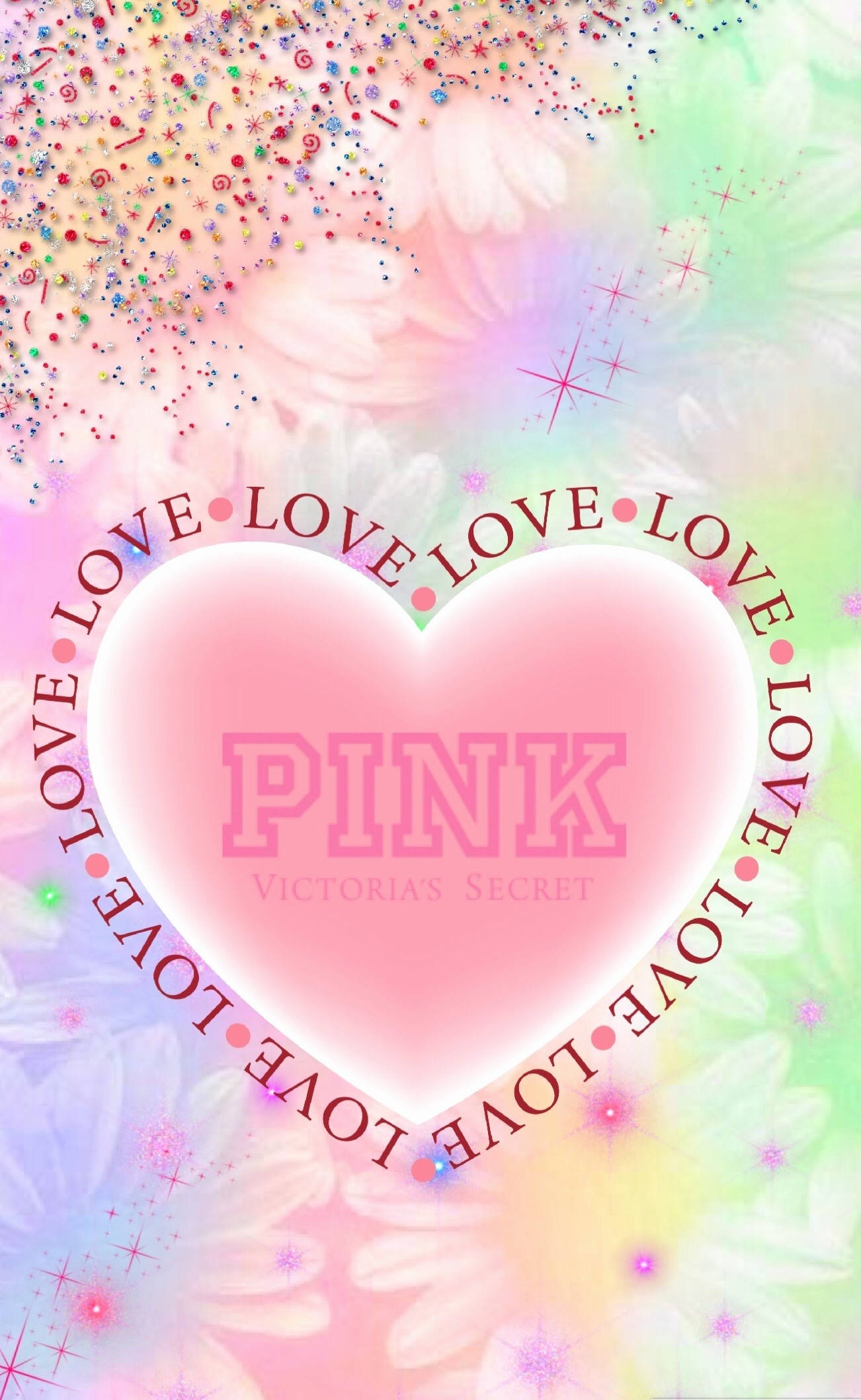 Victoria's Secret Hjerte Rosa Blomster Bakgrunner