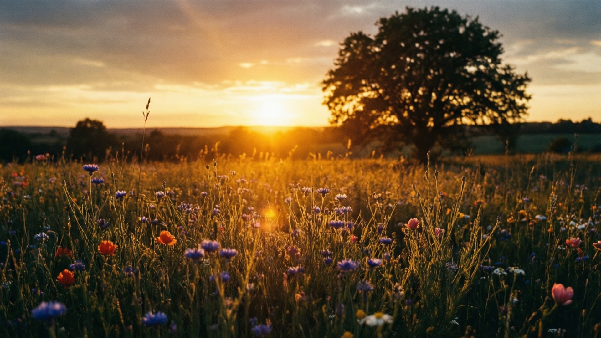 Villblomst solnedgang Bakgrunner