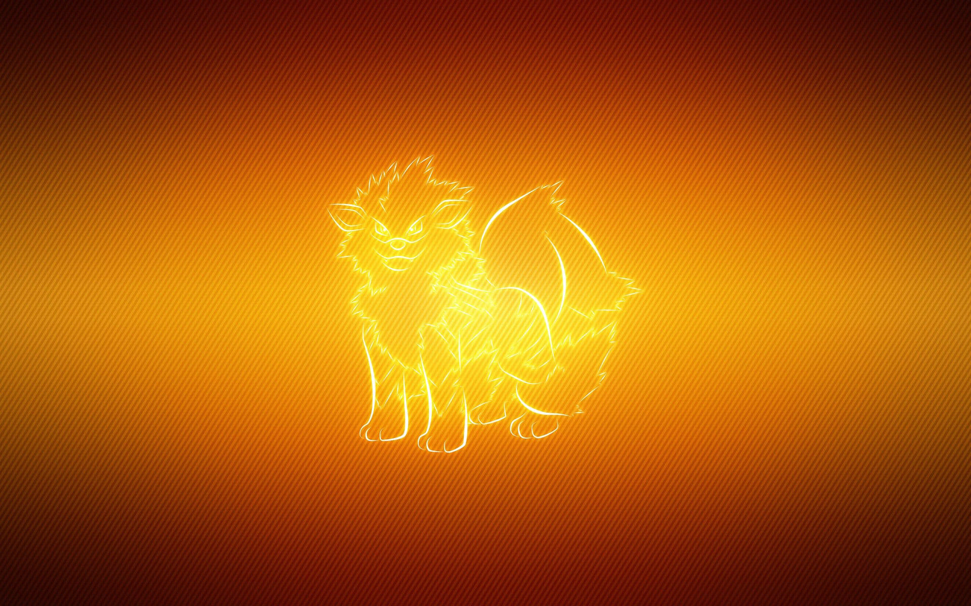 Neongul fanart av Pokémon Arcanine-bakgrunnsbilde.