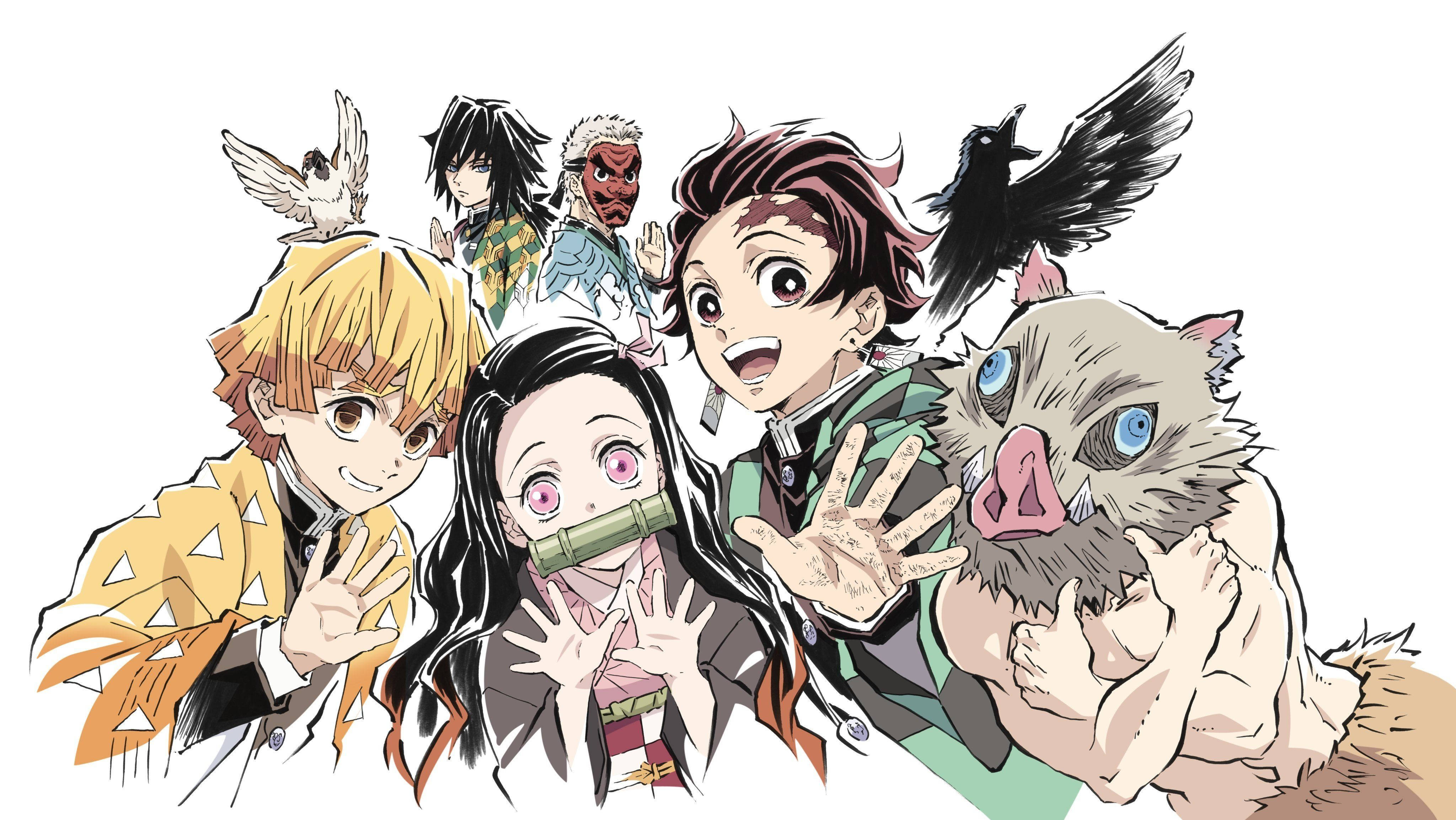 Villsvindemonmaskert figur fra Demon Slayer Bakgrunner
