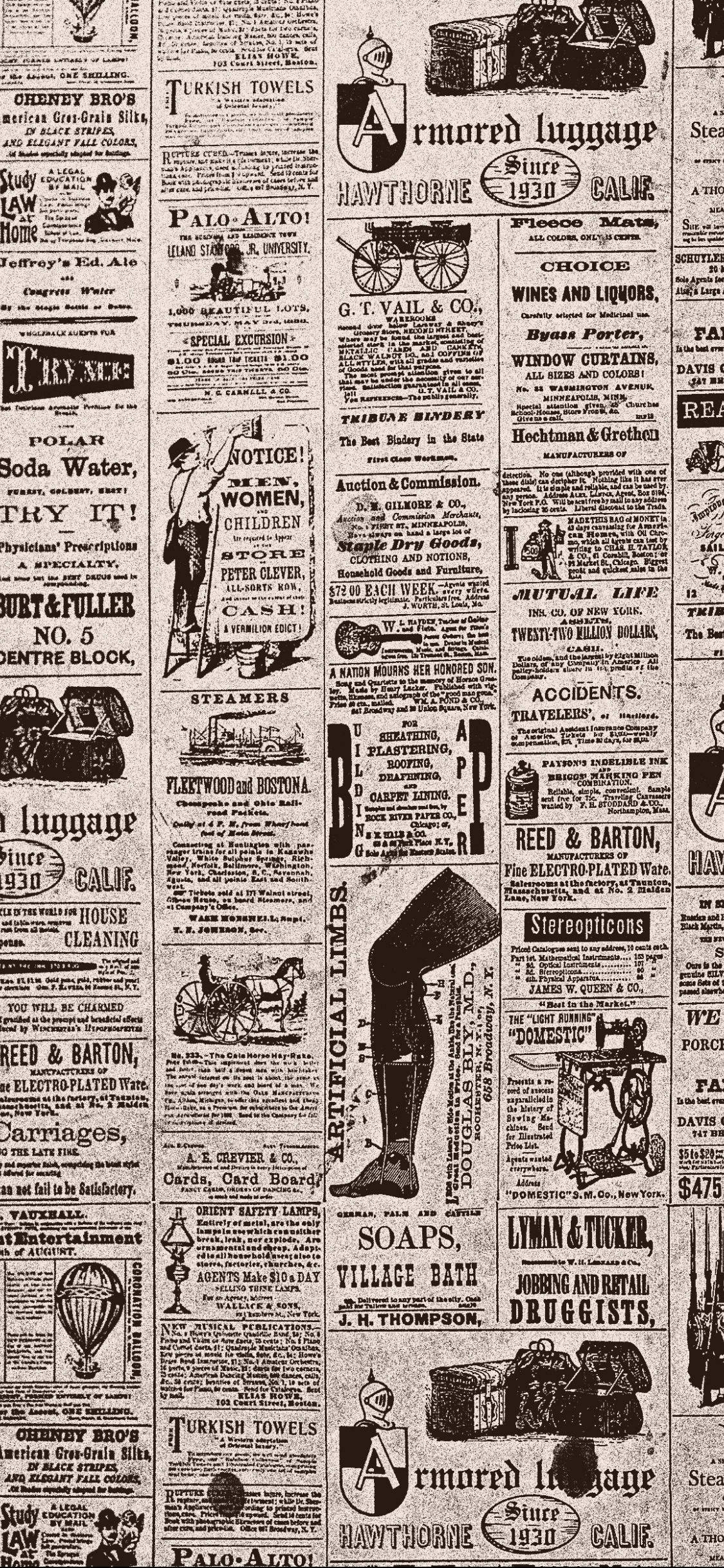 Vintage avisestetikk med antikke annonser Bakgrunner