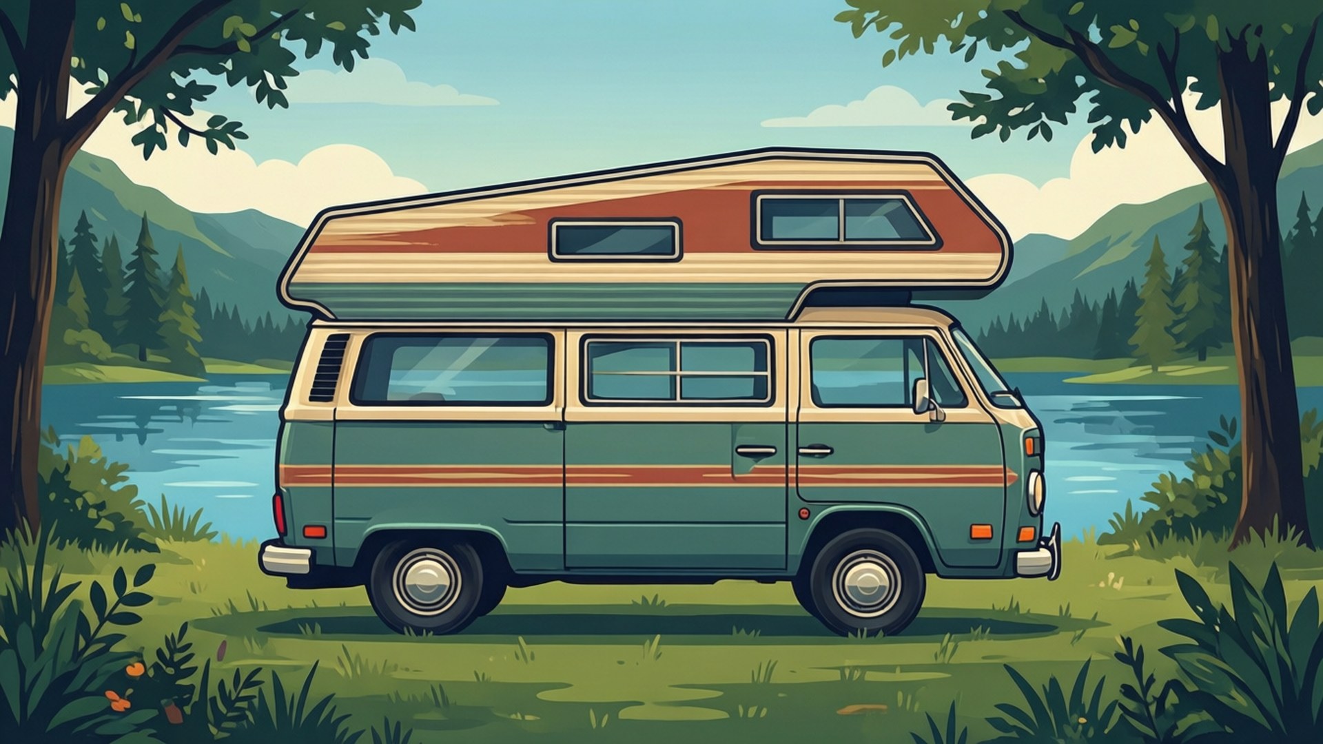 Vintage Campingvogn Bakgrunner