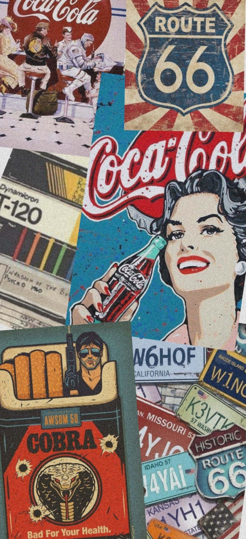 vintage coca cola plakatsett Bakgrunner