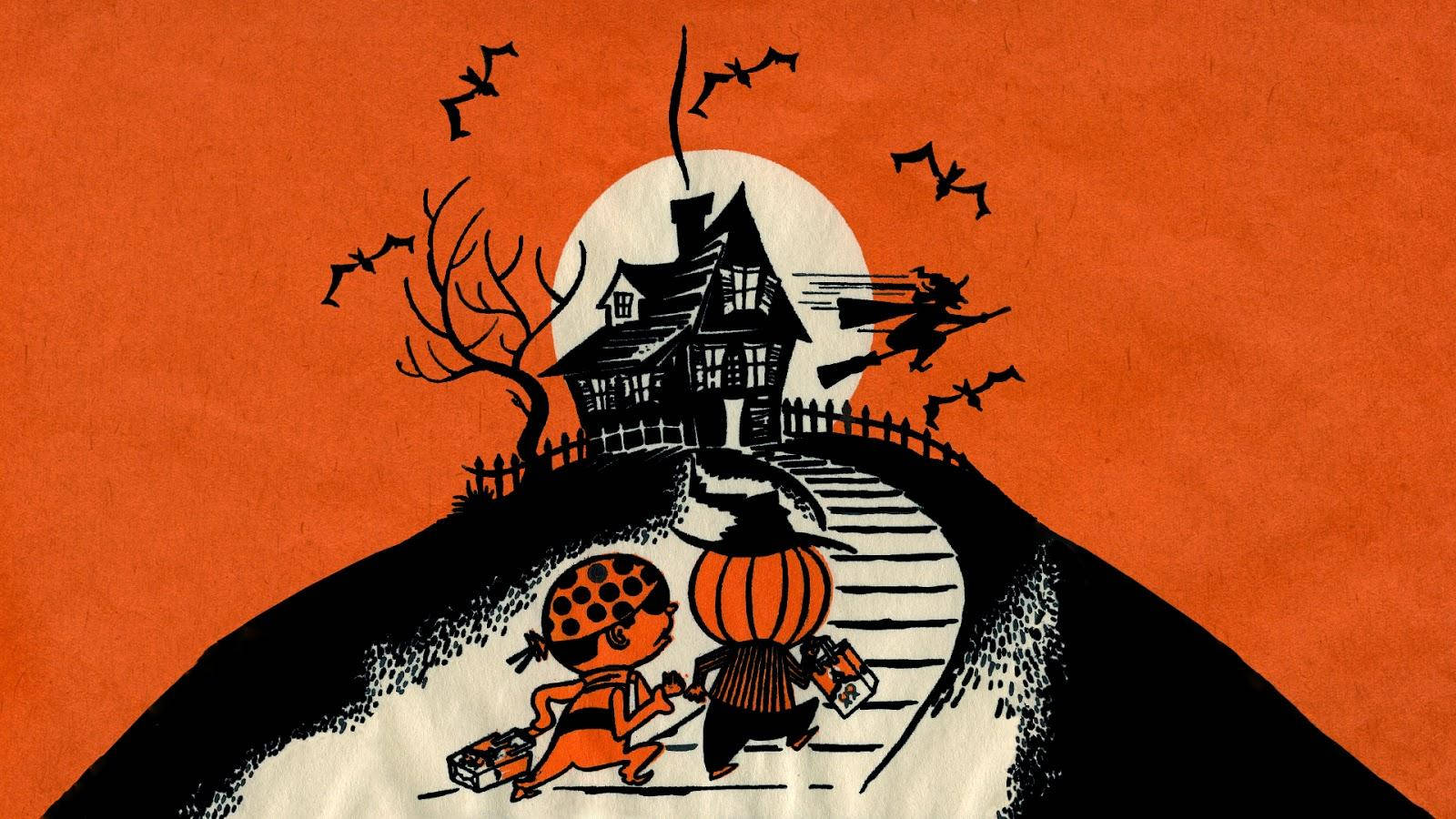 Vintage Halloween Knep eller Godteri Bakgrunner
